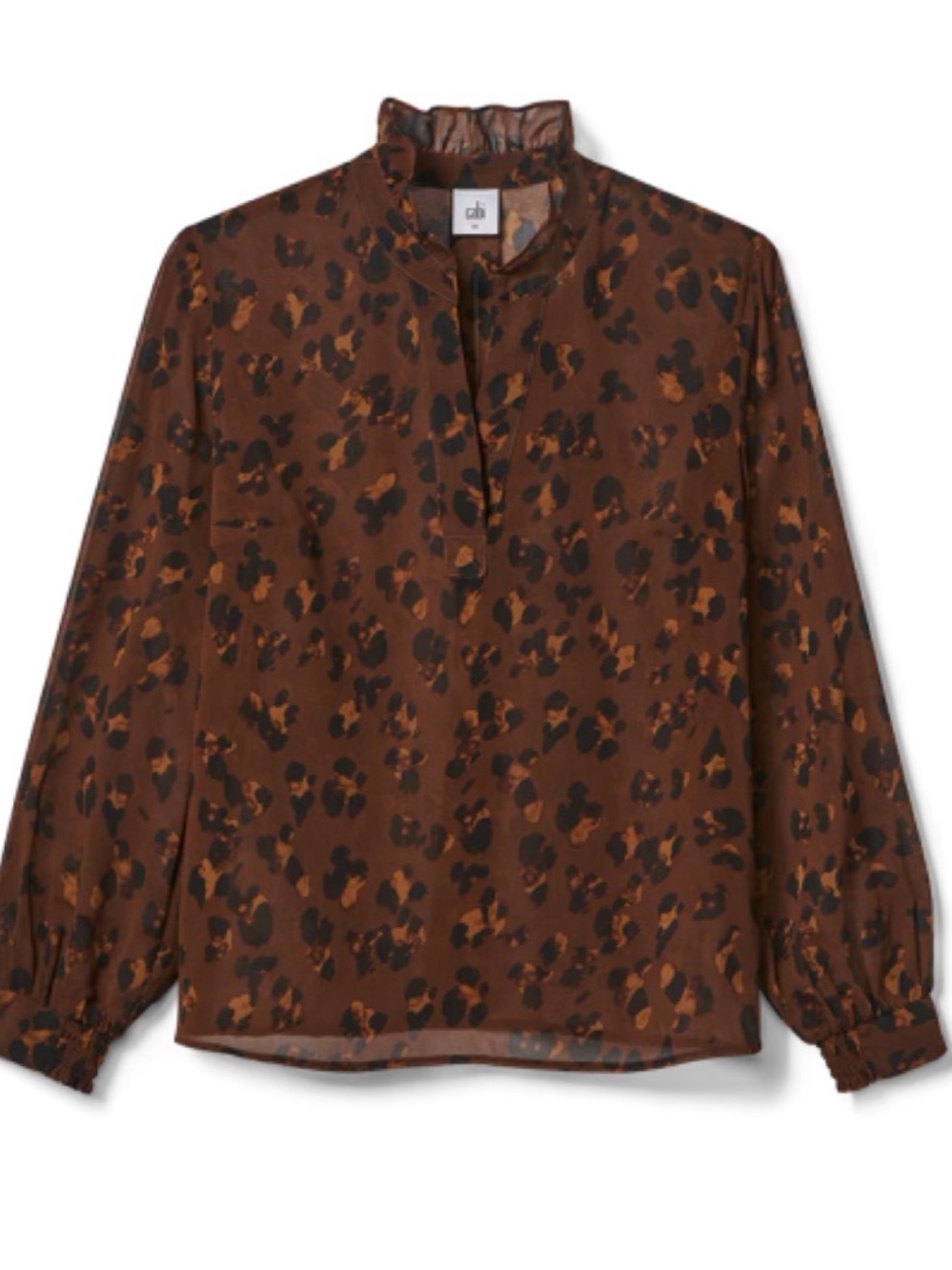 CABI Obsess Blouse - Brown Leopard Print Blouse